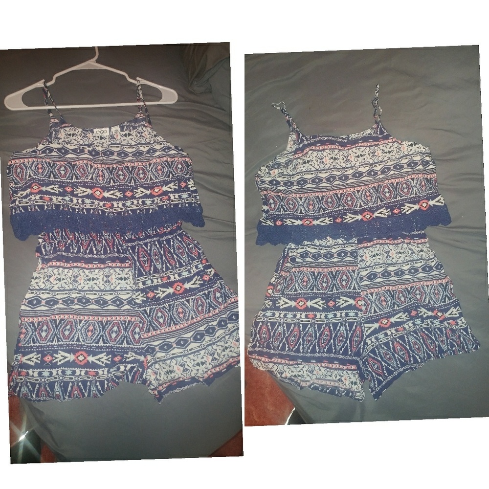 Patterned romper